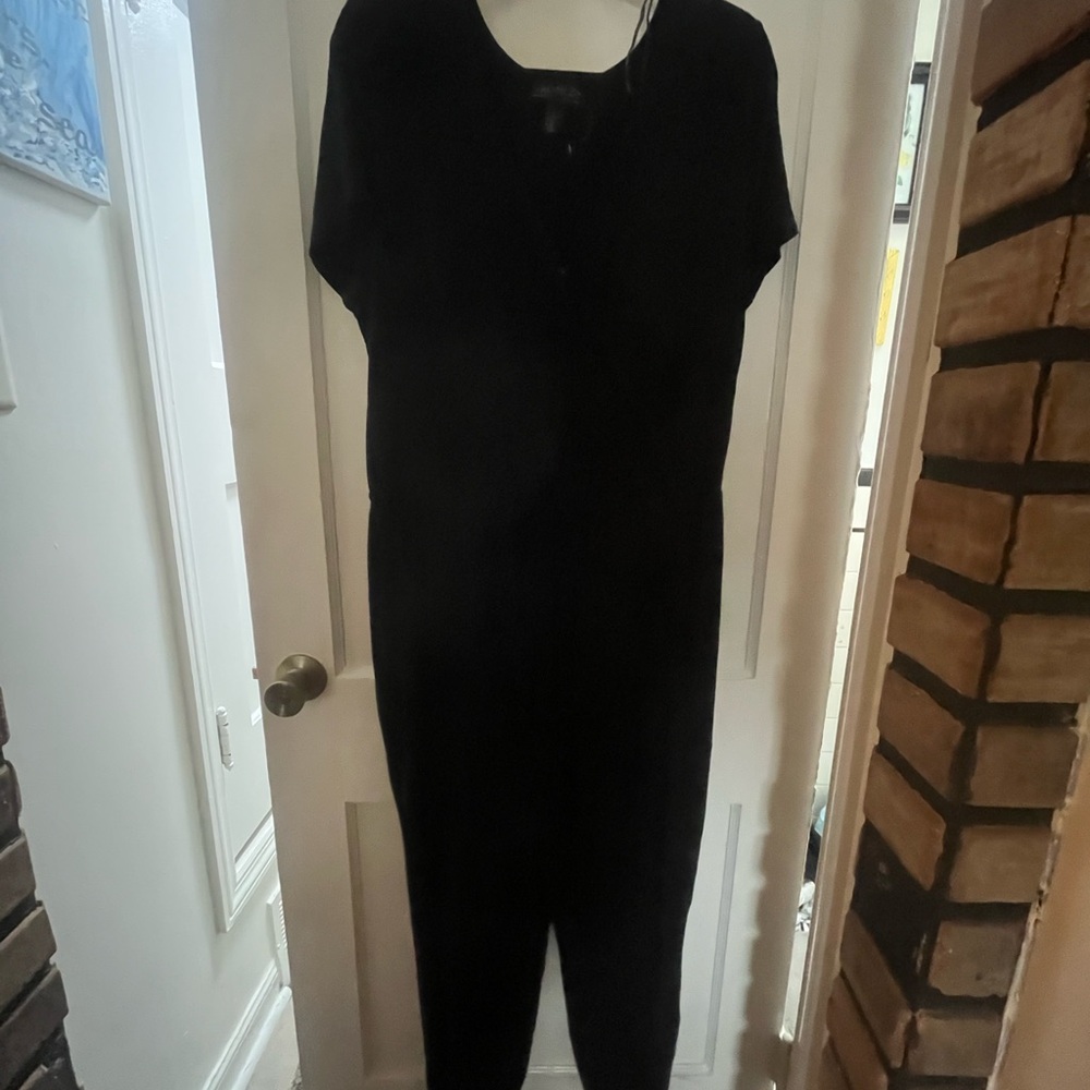 Black cross front jumpsuit 3xl